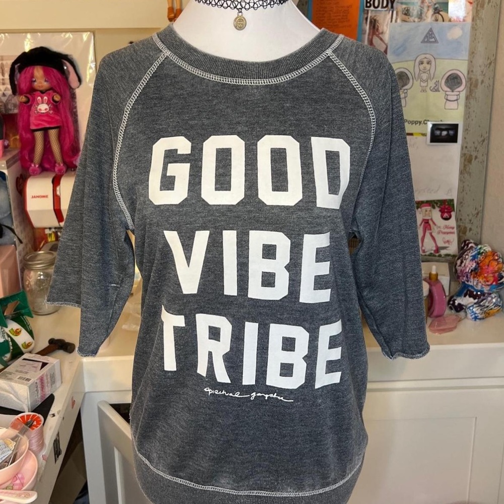 Spiritual Gangster Good Vibe Tribe Half Sleeve Sweatshirt